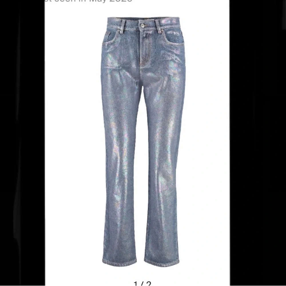 MSGM Blue Straight Leg High-Waisted Jeans - Picture 1 of 9